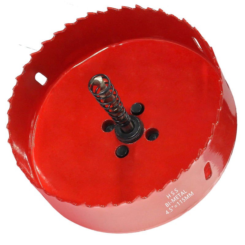 Luomorgo 4.5 inch Hole Saw, 1 1/4 inch Cutting Depth HSS Bi-Metal Hole Cutter for Wood Cornhole Boards Plastic Drywall & Metal Sheet - Image 3